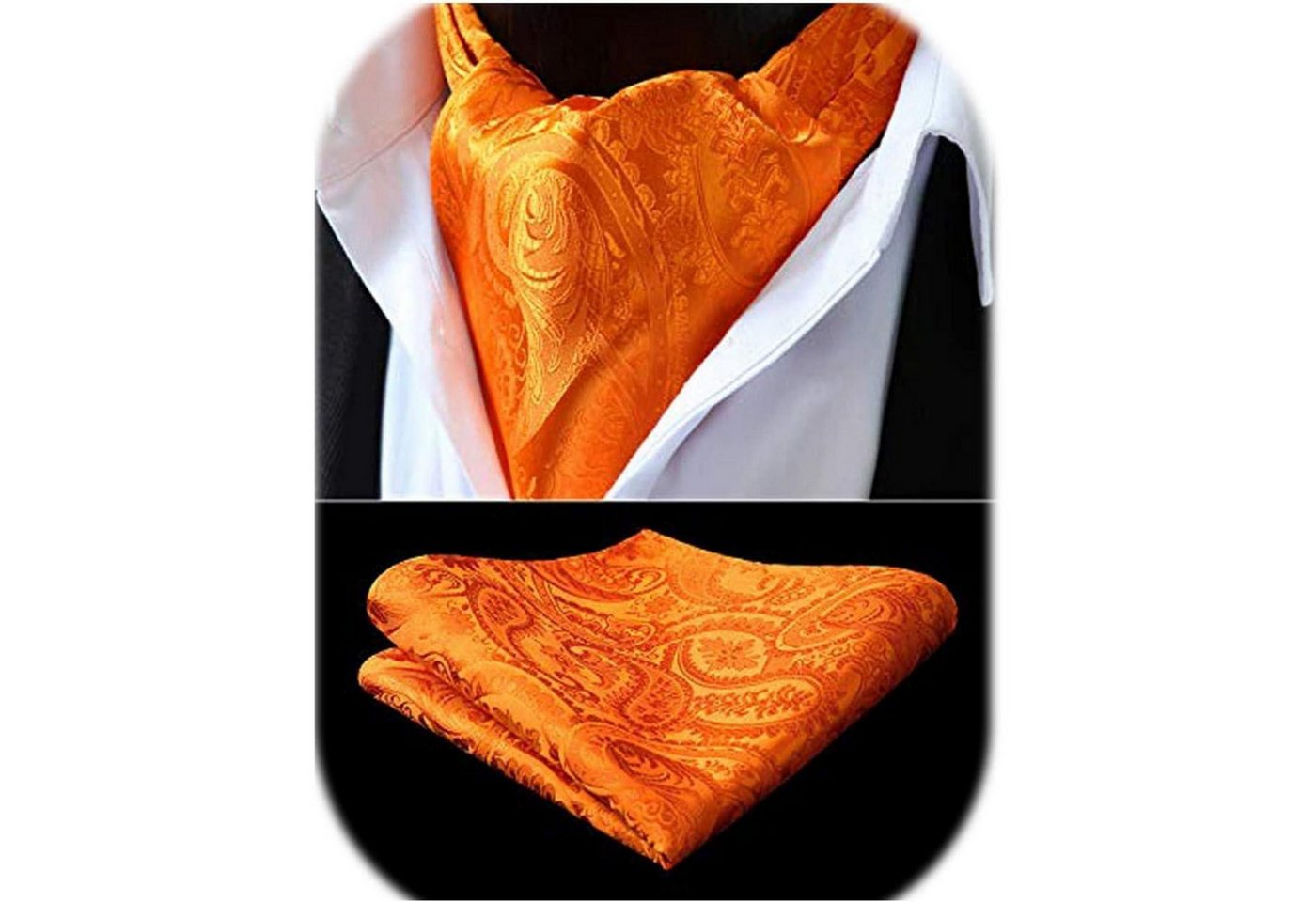 LuxusKollektion Krawatte Krawattenschal Herren Paisley Hochzeit Ascot Orange Einheitsgröße von LuxusKollektion