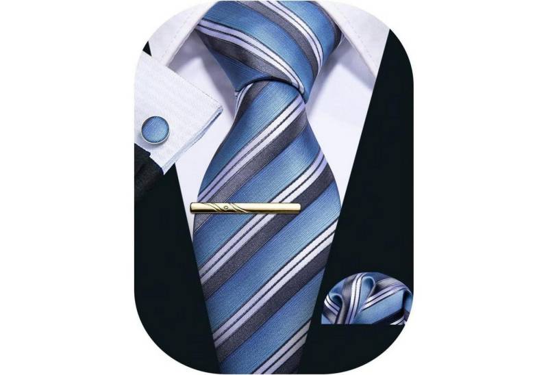 LuxusKollektion Krawatte Krawattenset Herren Seide Manschettenknopf Hochzeit Hellblau Grau Weiß LuxusKollektion Krawatte Krawattenset Herren Seide Manschettenknopf Hochzeit Hellblau Grau Weiß von LuxusKollektion
