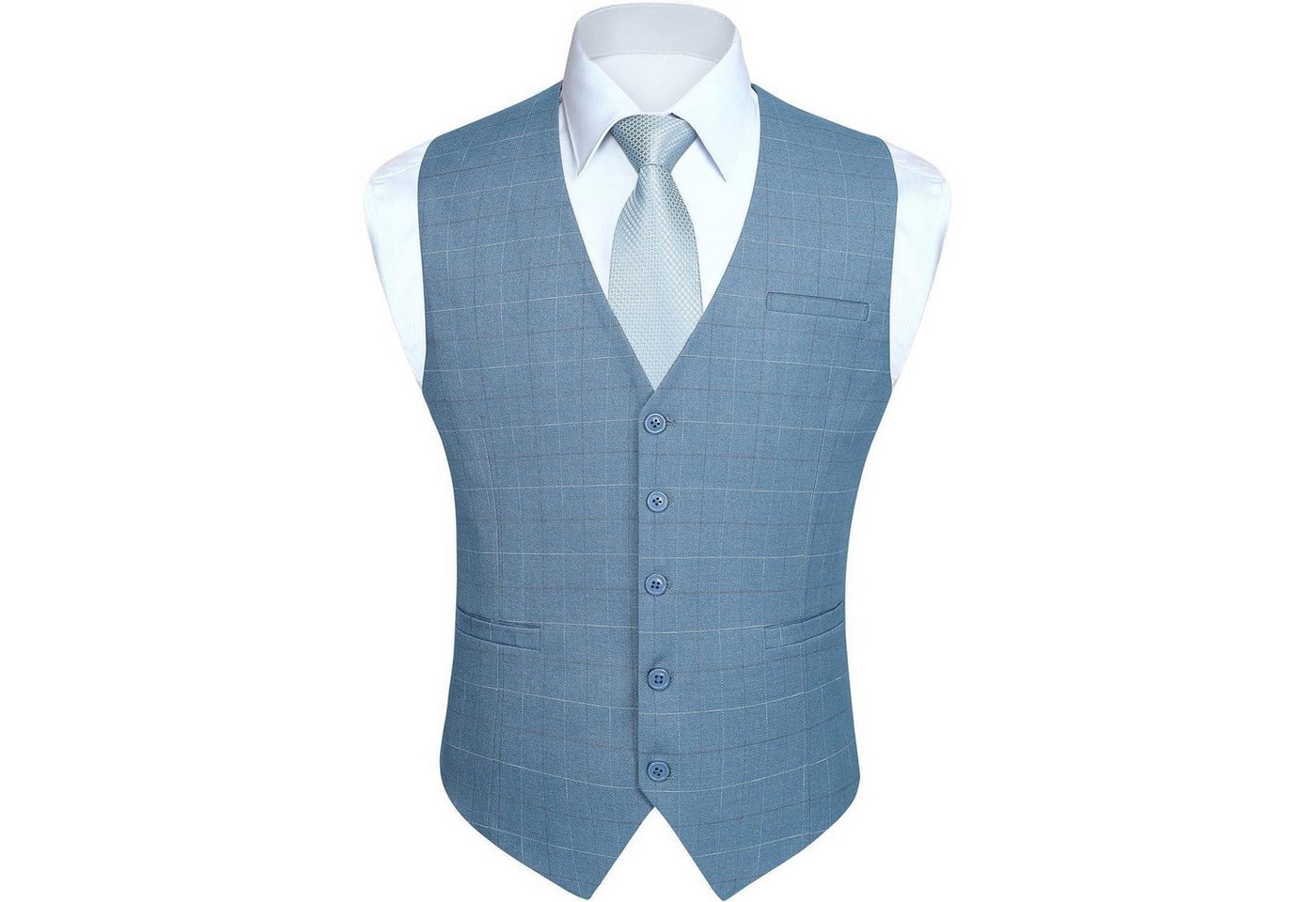 LuxusKollektion Krawatte Weste Herren Anzug Baumwolle Plaid Hochzeitsfeier Hellblau 3XL LuxusKollektion Krawatte Weste Herren Anzug Baumwolle Plaid Hochzeitsfeier Hellblau 3XL von LuxusKollektion