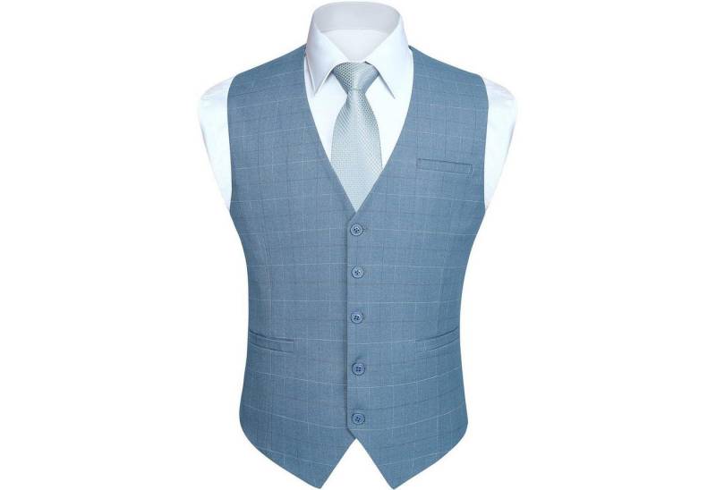 LuxusKollektion Krawatte Weste Herren Anzug Baumwolle Plaid Hochzeitsfeier Hellblau 3XL LuxusKollektion Krawatte Weste Herren Anzug Baumwolle Plaid Hochzeitsfeier Hellblau 3XL von LuxusKollektion