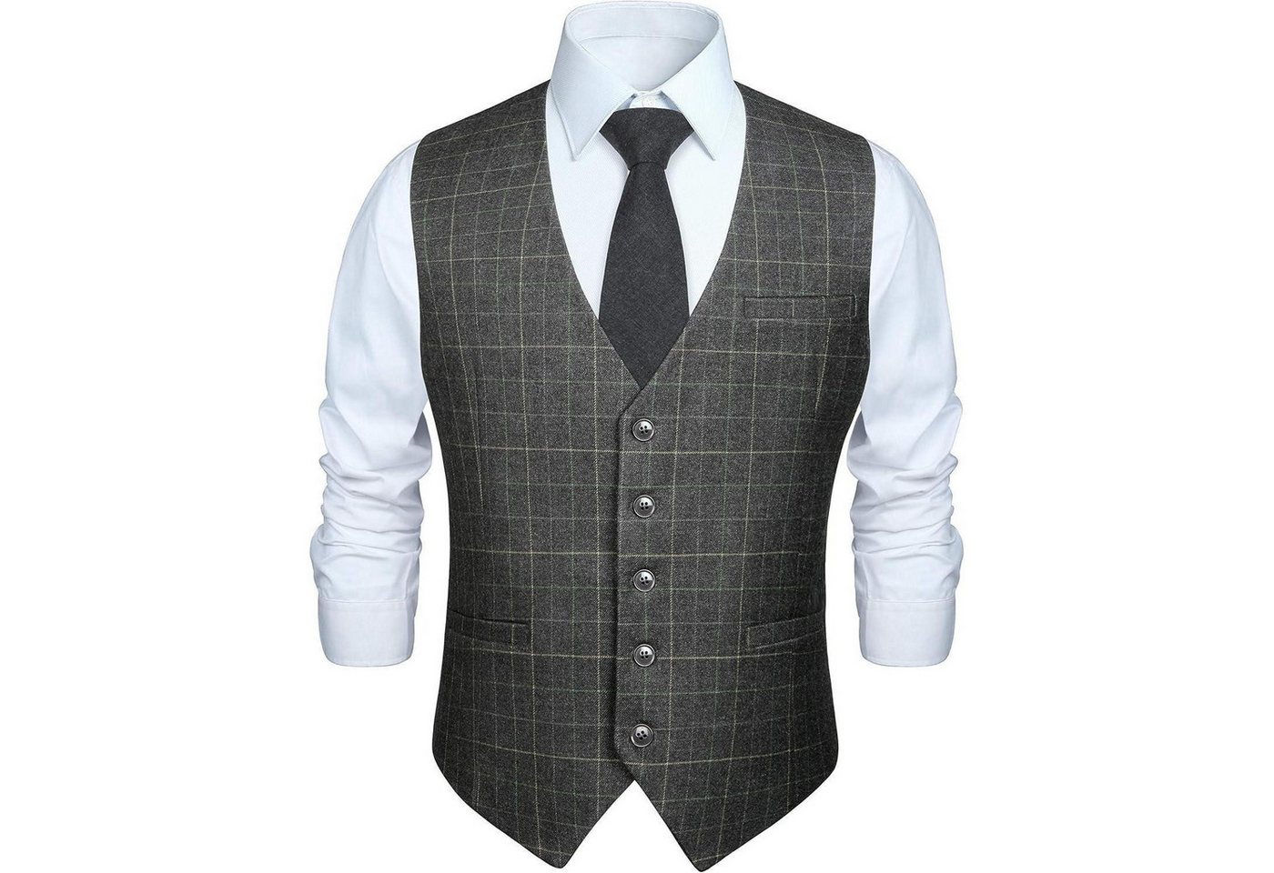 LuxusKollektion Krawatte Weste Herren Anzug Baumwolle Plaid Hochzeitsfeier hellgrau XL LuxusKollektion Krawatte Weste Herren Anzug Baumwolle Plaid Hochzeitsfeier hellgrau XL von LuxusKollektion
