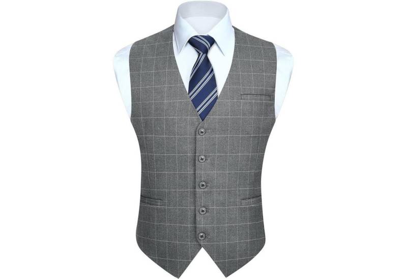 LuxusKollektion Krawatte Weste Herren Anzug Formale Hochzeitsfeier Baumwolle Hellgrau-N 4XL LuxusKollektion Krawatte Weste Herren Anzug Formale Hochzeitsfeier Baumwolle Hellgrau-N 4XL von LuxusKollektion