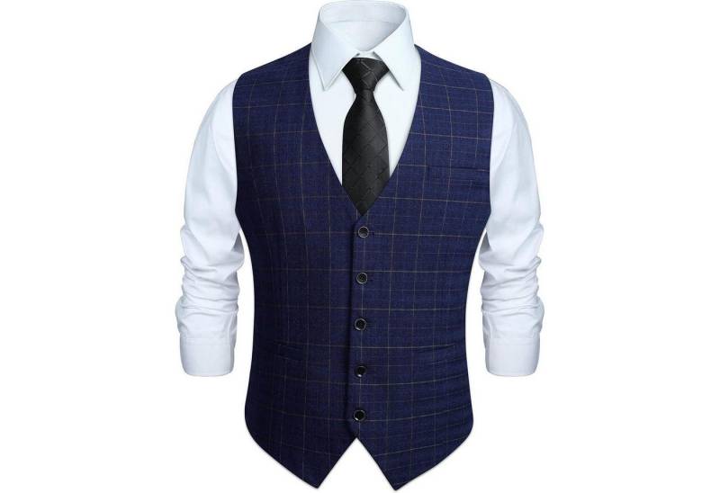 LuxusKollektion Krawatte Weste Herren Anzug Hochzeitsfeier Baumwolle Plaid Kleid Blau XL LuxusKollektion Krawatte Weste Herren Anzug Hochzeitsfeier Baumwolle Plaid Kleid Blau XL von LuxusKollektion