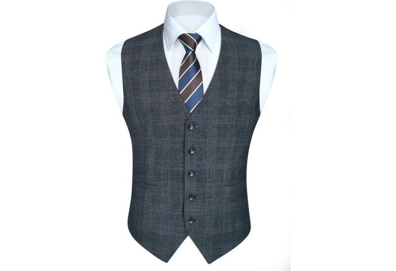 LuxusKollektion Krawatte Weste Herren Anzugweste Hahnentritt Baumwolle 4XL Marineblau -2 LuxusKollektion Krawatte Weste Herren Anzugweste Hahnentritt Baumwolle 4XL Marineblau -2 von LuxusKollektion