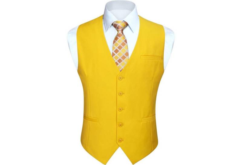 LuxusKollektion Krawatte Weste Herren Baumwolle Hochzeit Party S Z1 Gelb von LuxusKollektion