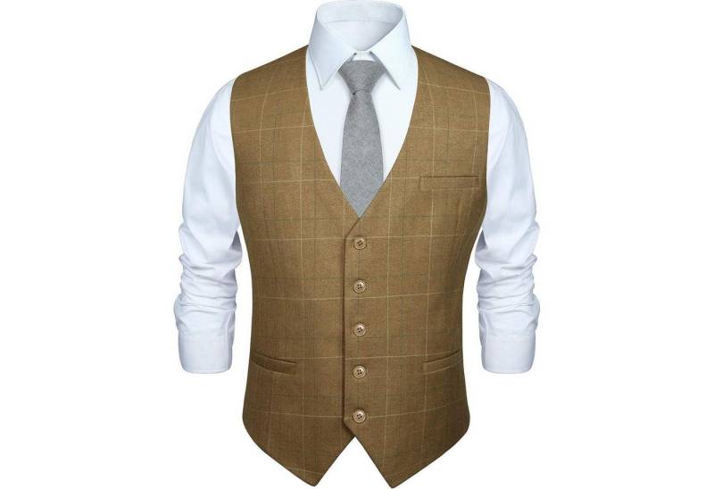 LuxusKollektion Krawatte Weste Herren Baumwolle Plaid Anzug Hochzeitsfeier Kleid Khaki XS LuxusKollektion Krawatte Weste Herren Baumwolle Plaid Anzug Hochzeitsfeier Kleid Khaki XS von LuxusKollektion