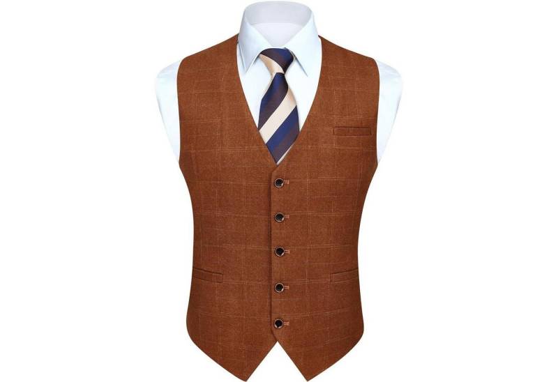 LuxusKollektion Krawatte Weste Herren Baumwolle Plaid Anzug Hochzeitsfeier Orange Braun XXL LuxusKollektion Krawatte Weste Herren Baumwolle Plaid Anzug Hochzeitsfeier Orange Braun XXL von LuxusKollektion