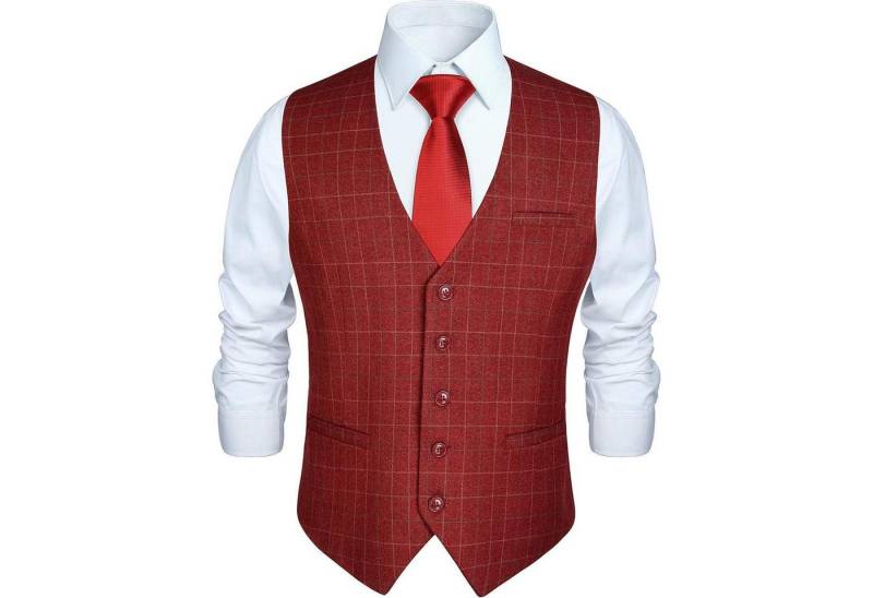 LuxusKollektion Krawatte Weste Herren Baumwolle Plaid Anzug Kleid Hochzeitsfeier Burgund XXL LuxusKollektion Krawatte Weste Herren Baumwolle Plaid Anzug Kleid Hochzeitsfeier Burgund XXL von LuxusKollektion