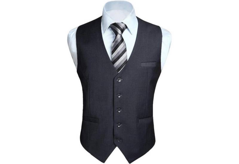 LuxusKollektion Krawatte Weste Herren Formale Hochzeit Party Baumwolle Einfarbig L Grau von LuxusKollektion