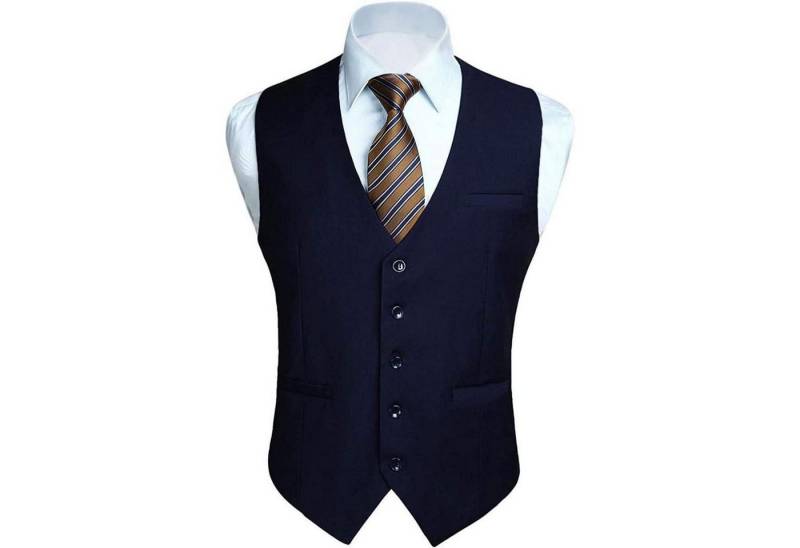 LuxusKollektion Krawatte Weste Herren Formale Hochzeit Party Baumwolle Einfarbig L Marineblau von LuxusKollektion