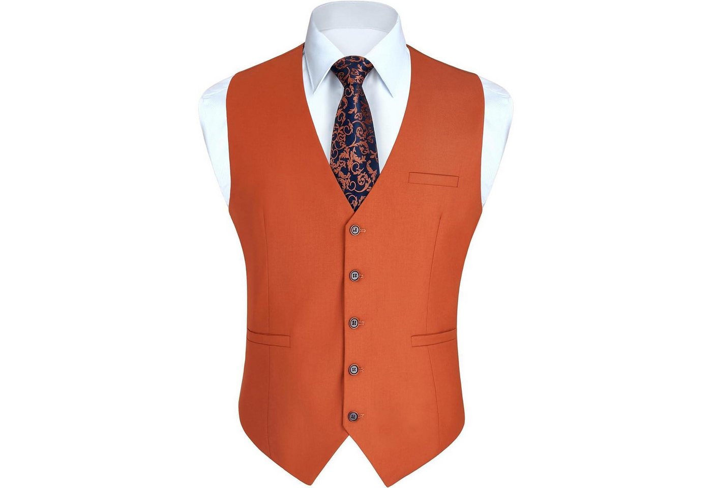 LuxusKollektion Krawatte Weste Herren Formale Hochzeit Party Baumwolle L Gebranntes Orange von LuxusKollektion