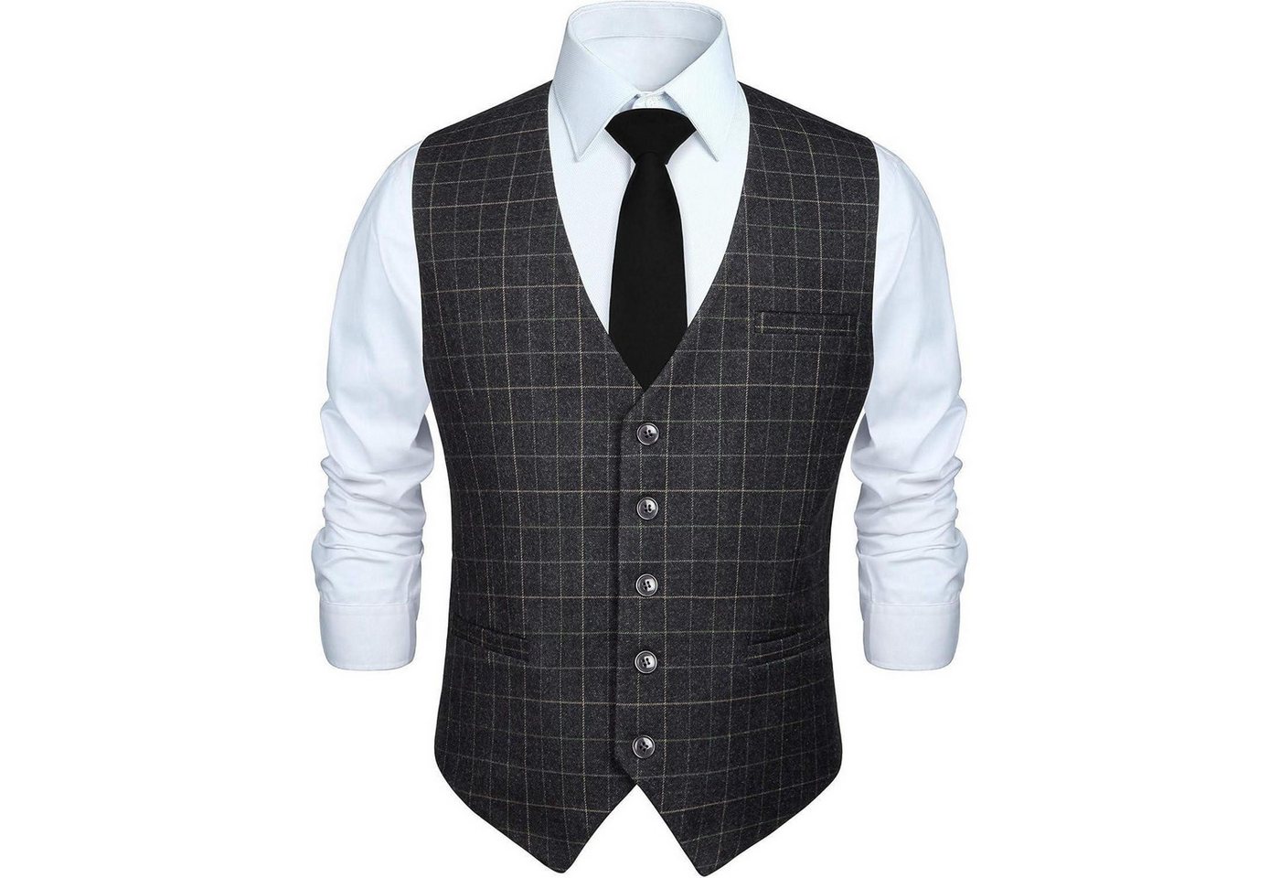 LuxusKollektion Krawatte Weste Herren Formale Hochzeitsfeier Baumwolle Plaid Anzug graues XXL LuxusKollektion Krawatte Weste Herren Formale Hochzeitsfeier Baumwolle Plaid Anzug graues XXL von LuxusKollektion