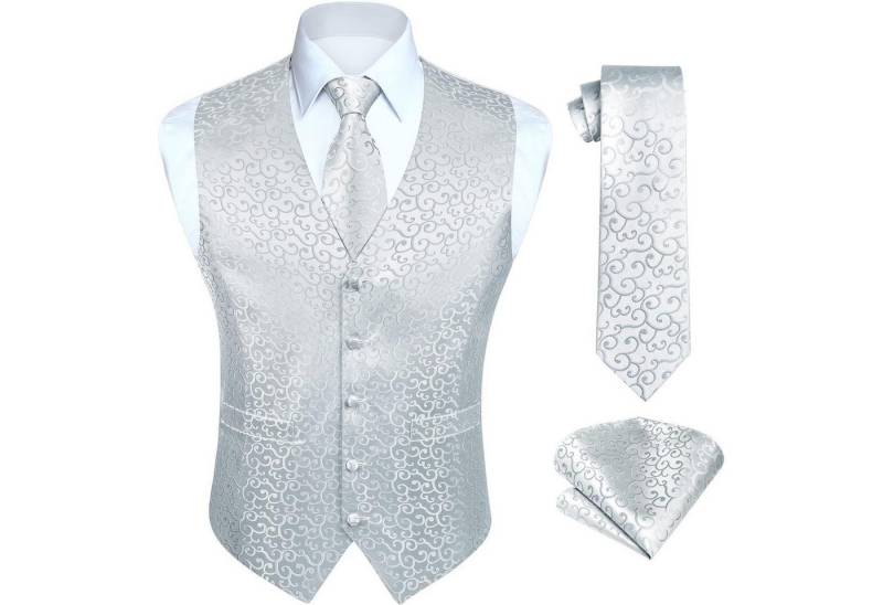 LuxusKollektion Krawatte Weste Herren Hochzeit Anzug Krawatte Einstecktuch Jacquard M Weiß-N LuxusKollektion Krawatte Weste Herren Hochzeit Anzug Krawatte Einstecktuch Jacquard M Weiß-N von LuxusKollektion