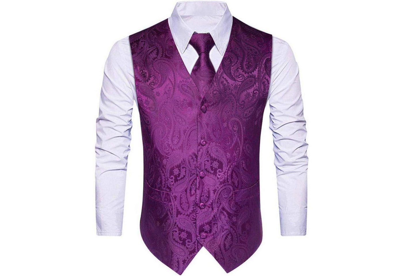 LuxusKollektion Krawatte Weste Herren Hochzeit Anzug Krawatte Einstecktuch Jacquard XL Lila LuxusKollektion Krawatte Weste Herren Hochzeit Anzug Krawatte Einstecktuch Jacquard XL Lila von LuxusKollektion