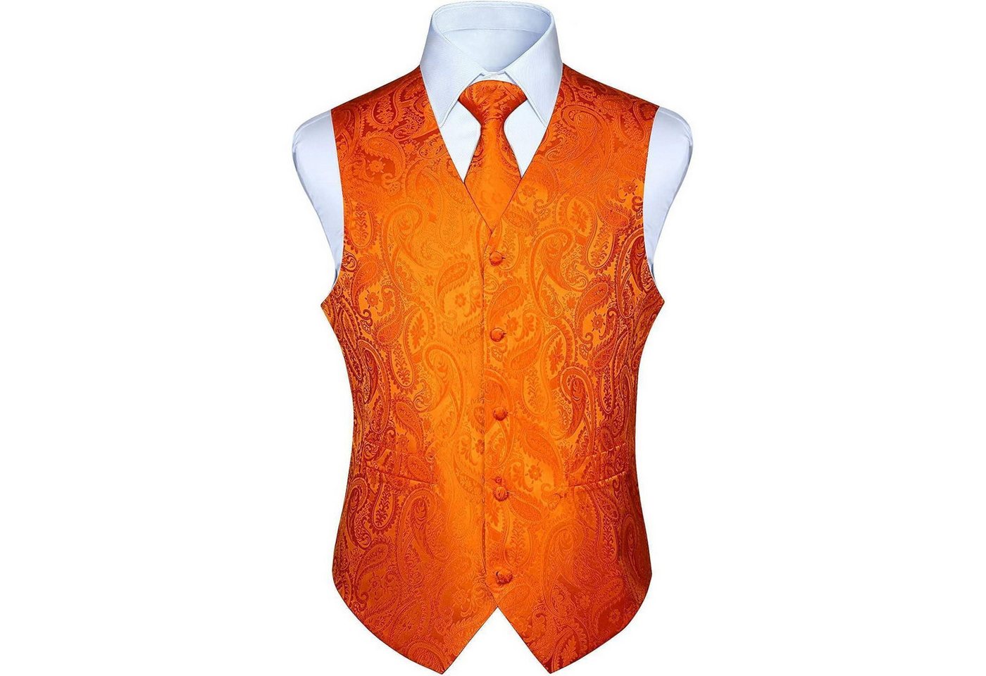 LuxusKollektion Krawatte Weste Herren Hochzeit Anzug Krawatte Einstecktuch L Orange Paisley LuxusKollektion Krawatte Weste Herren Hochzeit Anzug Krawatte Einstecktuch L Orange Paisley von LuxusKollektion