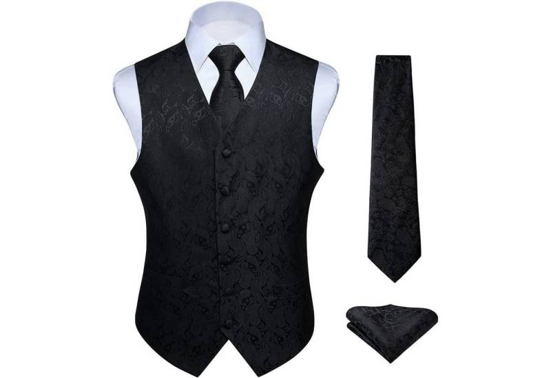 LuxusKollektion Krawatte Weste Herren Hochzeit Jacquard Krawatte Einstecktuch Anzug 3XL Black-2 LuxusKollektion Krawatte Weste Herren Hochzeit Jacquard Krawatte Einstecktuch Anzug 3XL Black-2 von LuxusKollektion