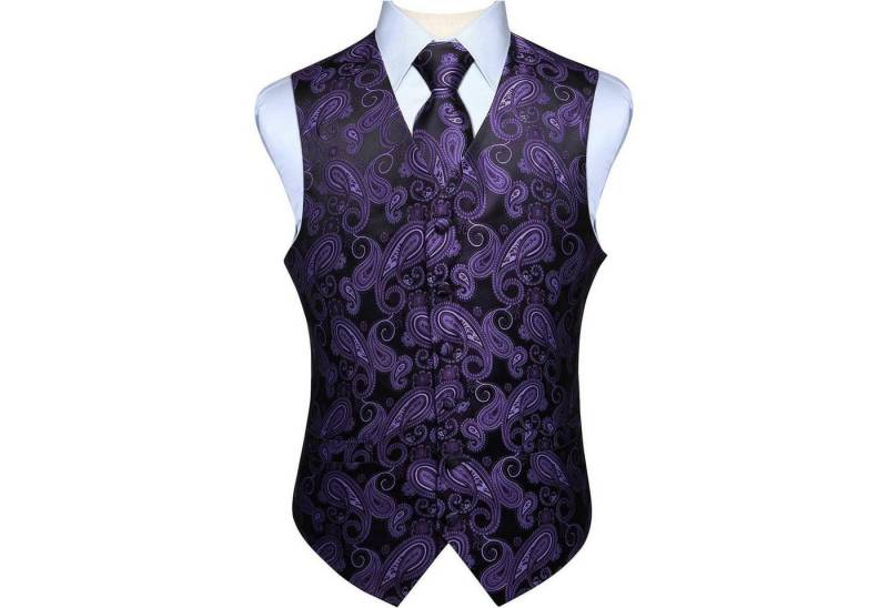 LuxusKollektion Krawatte Weste Herren Hochzeit Jacquard Krawatte M Lila und Schwarz LuxusKollektion Krawatte Weste Herren Hochzeit Jacquard Krawatte M Lila und Schwarz von LuxusKollektion
