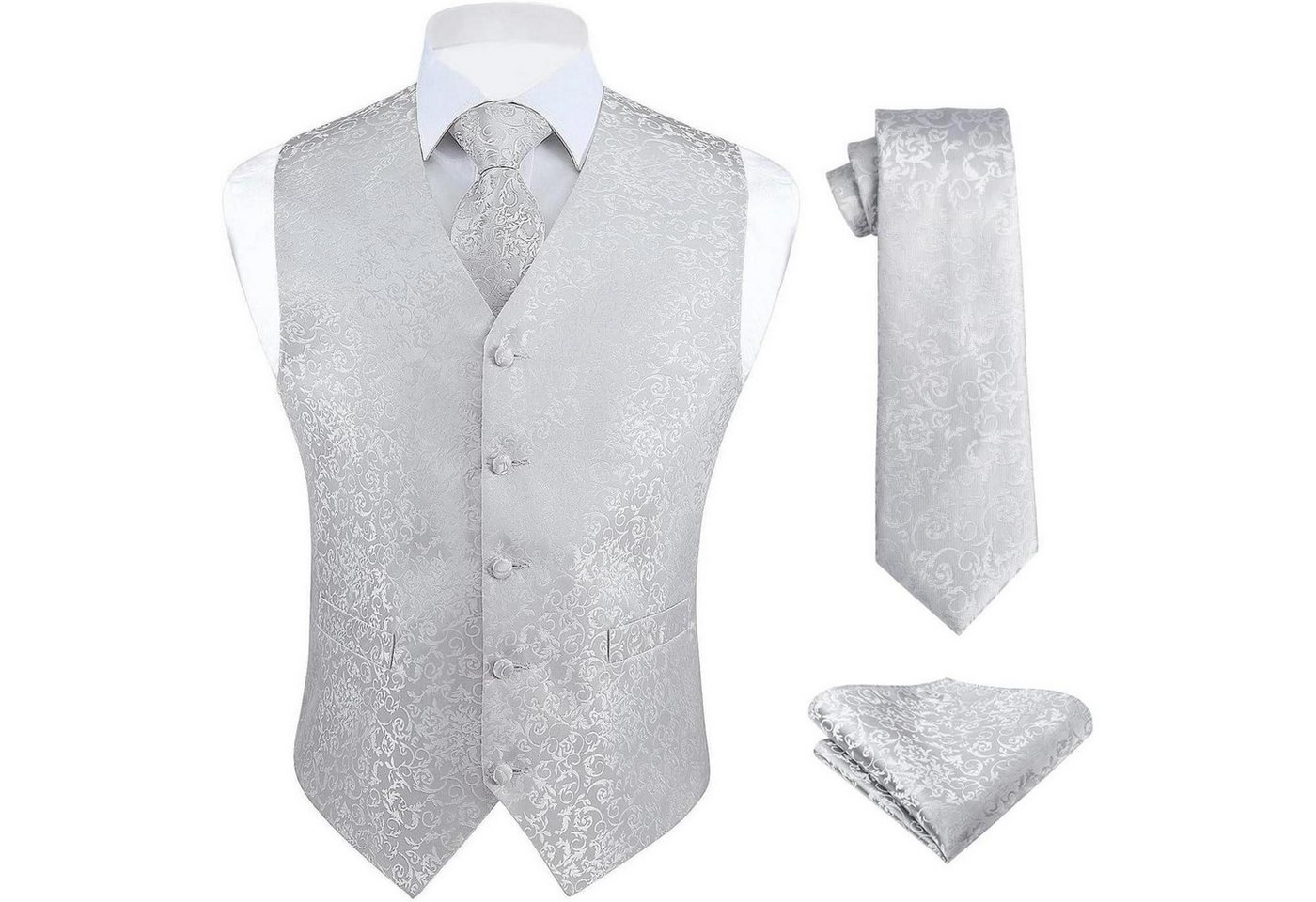LuxusKollektion Krawatte Weste Herren Hochzeit Krawatte Einstecktuch Anzugset 4XL Gelb 2 LuxusKollektion Krawatte Weste Herren Hochzeit Krawatte Einstecktuch Anzugset 4XL Gelb 2 von LuxusKollektion