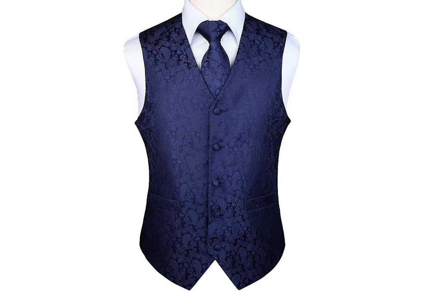 LuxusKollektion Krawatte Weste Herren Hochzeit Krawatte Einstecktuch Jacquard S Marineblau 2 LuxusKollektion Krawatte Weste Herren Hochzeit Krawatte Einstecktuch Jacquard S Marineblau 2 von LuxusKollektion