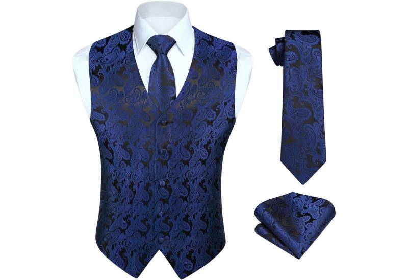 LuxusKollektion Krawatte Weste Herren Hochzeit Krawatte XL Marineblau & Schwarz-N LuxusKollektion Krawatte Weste Herren Hochzeit Krawatte XL Marineblau & Schwarz-N von LuxusKollektion