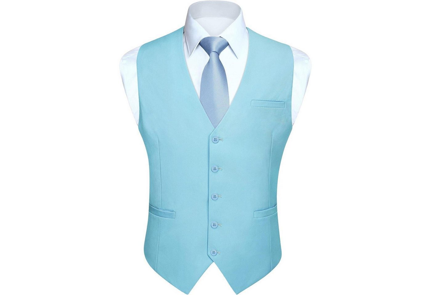 LuxusKollektion Krawatte Weste Herren Hochzeit Party Baumwolle 4XL Z1 Hellblau von LuxusKollektion