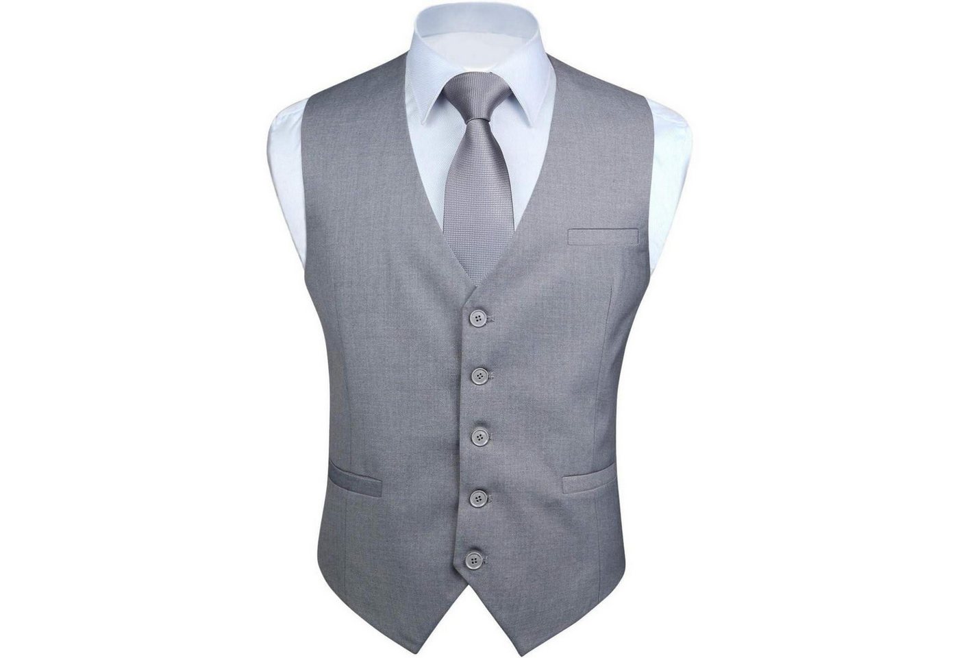 LuxusKollektion Krawatte Weste Herren Hochzeit Party Baumwolle Einfarbig 3XL Hellgrau von LuxusKollektion