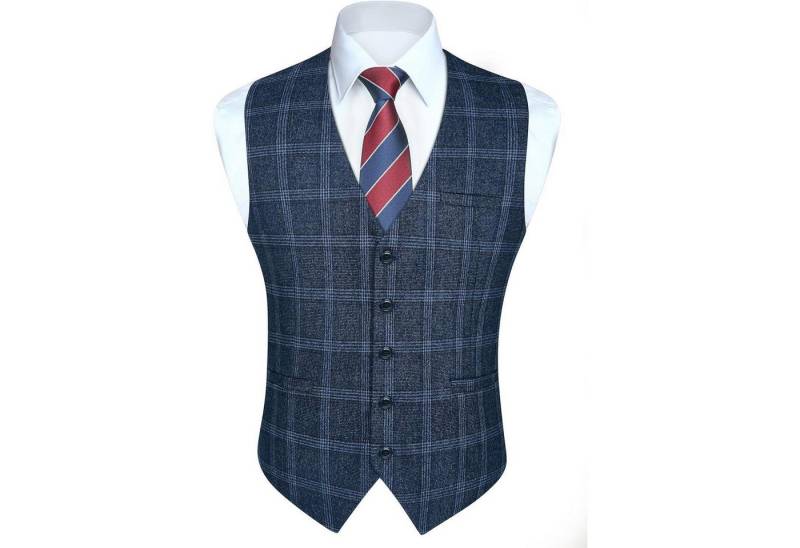 LuxusKollektion Krawatte Weste Herren Kariert Hahnentritt Baumwolle Hochzeit XXL Blau-3 LuxusKollektion Krawatte Weste Herren Kariert Hahnentritt Baumwolle Hochzeit XXL Blau-3 von LuxusKollektion
