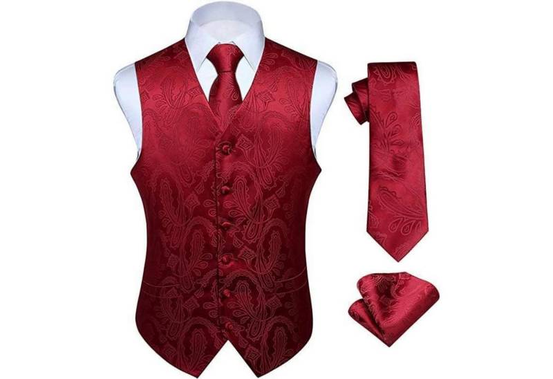 LuxusKollektion Krawatte Weste Herren Paisley Jacquard Krawatte Einstecktuch Anzug L C-Burgund LuxusKollektion Krawatte Weste Herren Paisley Jacquard Krawatte Einstecktuch Anzug L C-Burgund von LuxusKollektion