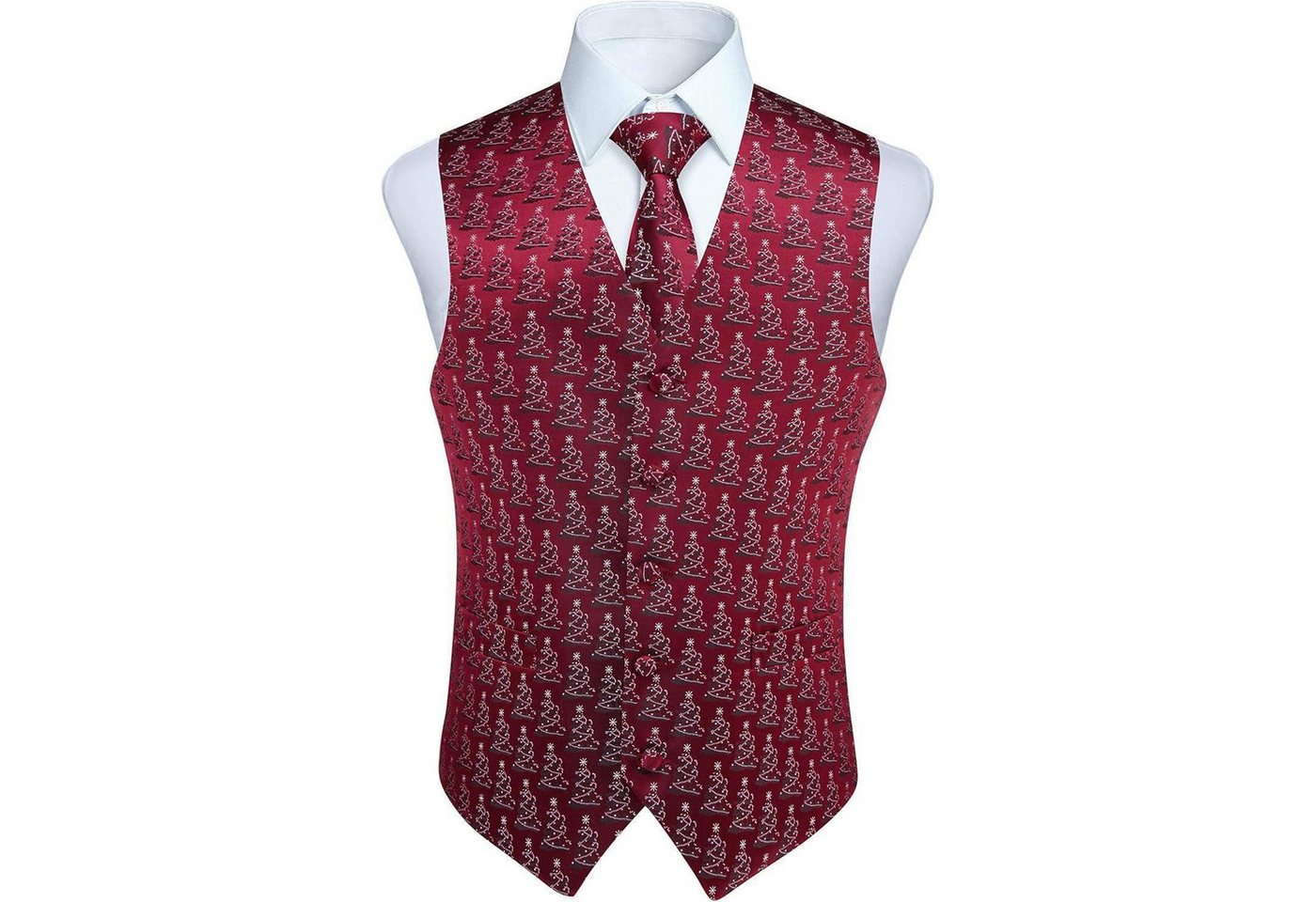LuxusKollektion Krawatte Weste Herren Weihnachten Krawatte Anzugset Tasche Spaß XL Burgund von LuxusKollektion