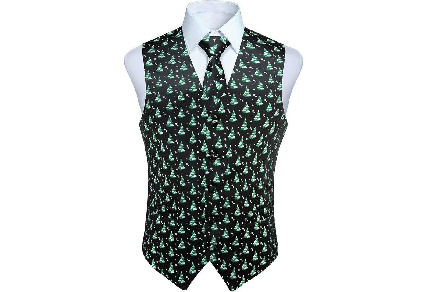 LuxusKollektion Krawatte Weste Herren Weihnachten Santa Claus Anzugset Krawatte M Grun von LuxusKollektion