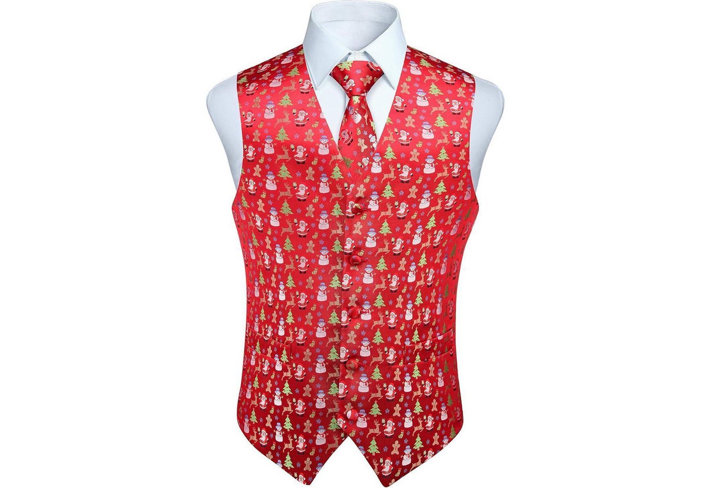 LuxusKollektion Krawatte Weste Herren Weihnachten Santa Claus Krawatte Anzug Set XL Rot LuxusKollektion Krawatte Weste Herren Weihnachten Santa Claus Krawatte Anzug Set XL Rot von LuxusKollektion