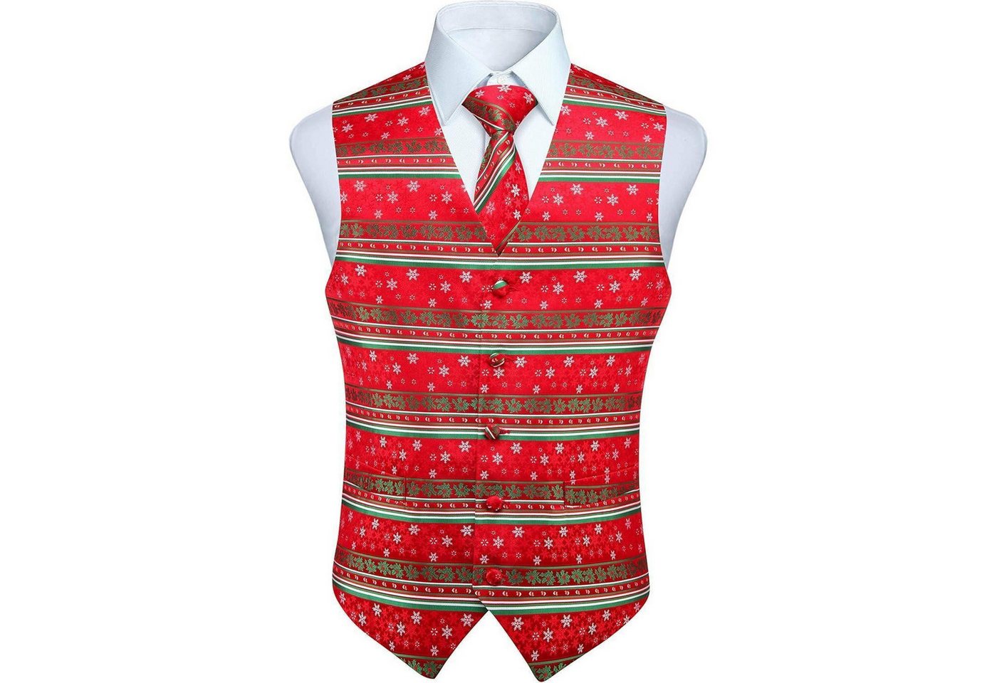 LuxusKollektion Krawatte Weste Herren Weihnachten SantaClaus Krawatte Anzugset 3XL rot-2 von LuxusKollektion