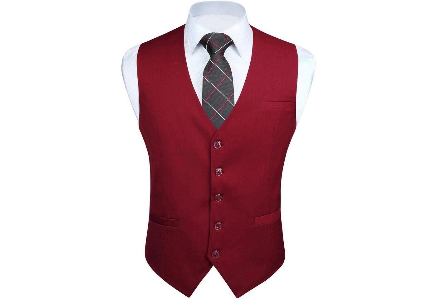 LuxusKollektion Krawatte Weste Herren formale Hochzeit Party Baumwolle einfarbig L Burgund von LuxusKollektion