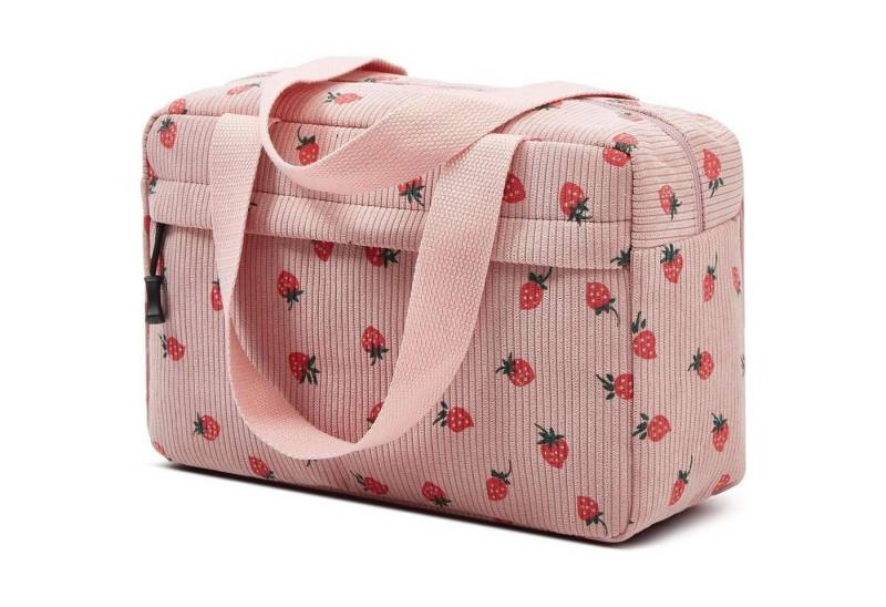 LuxusKollektion Kulturbeutel Kosmetiktasche Groß Cord Damen Reise Kulturtasche Strawberry-pink von LuxusKollektion