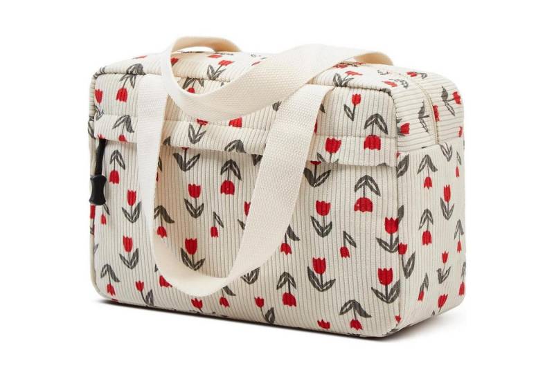 LuxusKollektion Kulturbeutel Kosmetiktasche Kulturtasche Cord Reise Damen groß Tulip gelb von LuxusKollektion