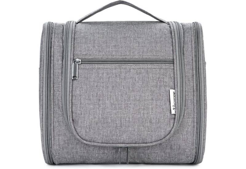 LuxusKollektion Kulturbeutel Kulturbeutel Aufhängen Damen Herren Kosmetiktasche Grau B-grau L von LuxusKollektion