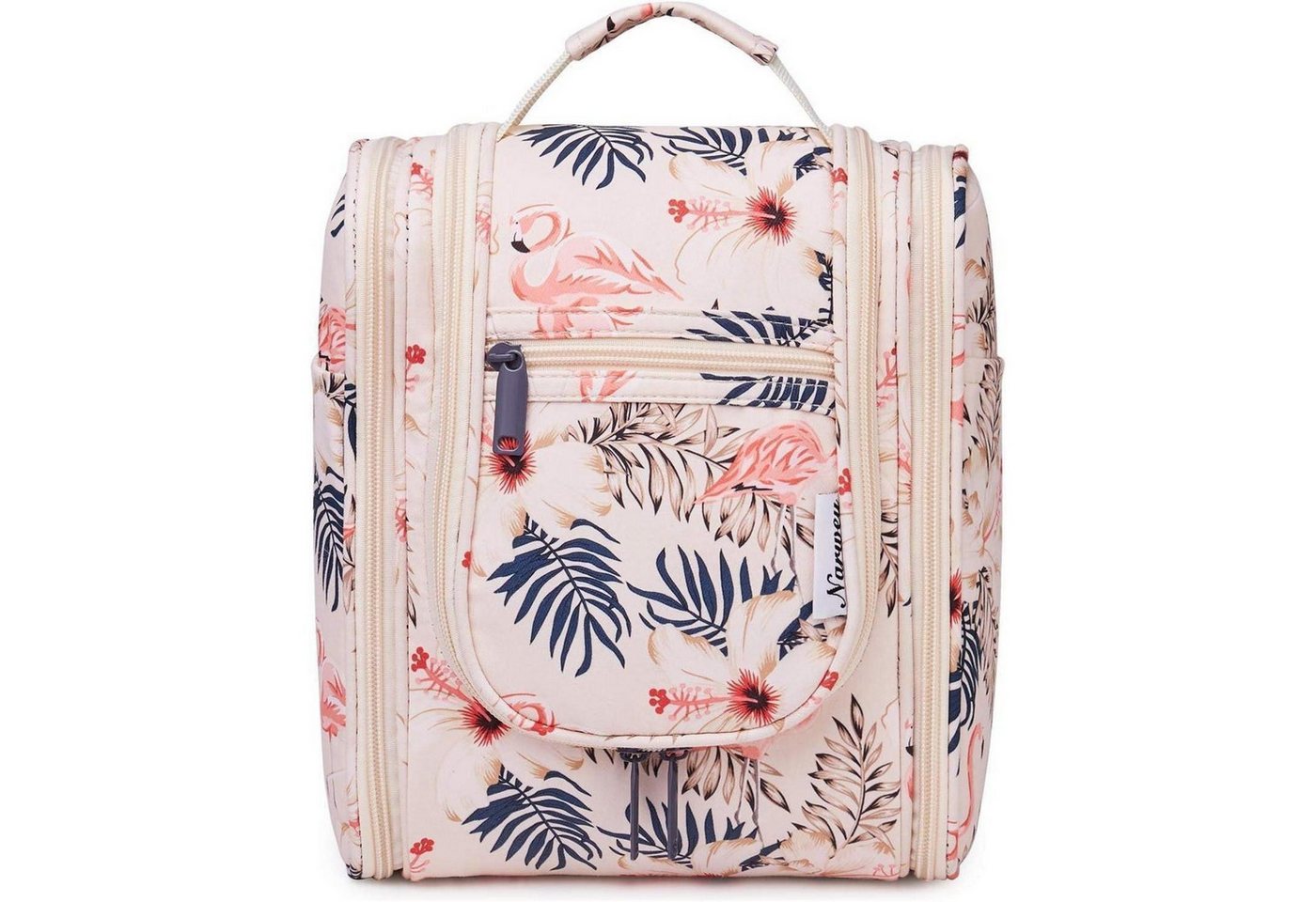 LuxusKollektion Kulturbeutel Kulturbeutel Damen Herren Kinder Kosmetiktasche A-beiger Flamingo S von LuxusKollektion