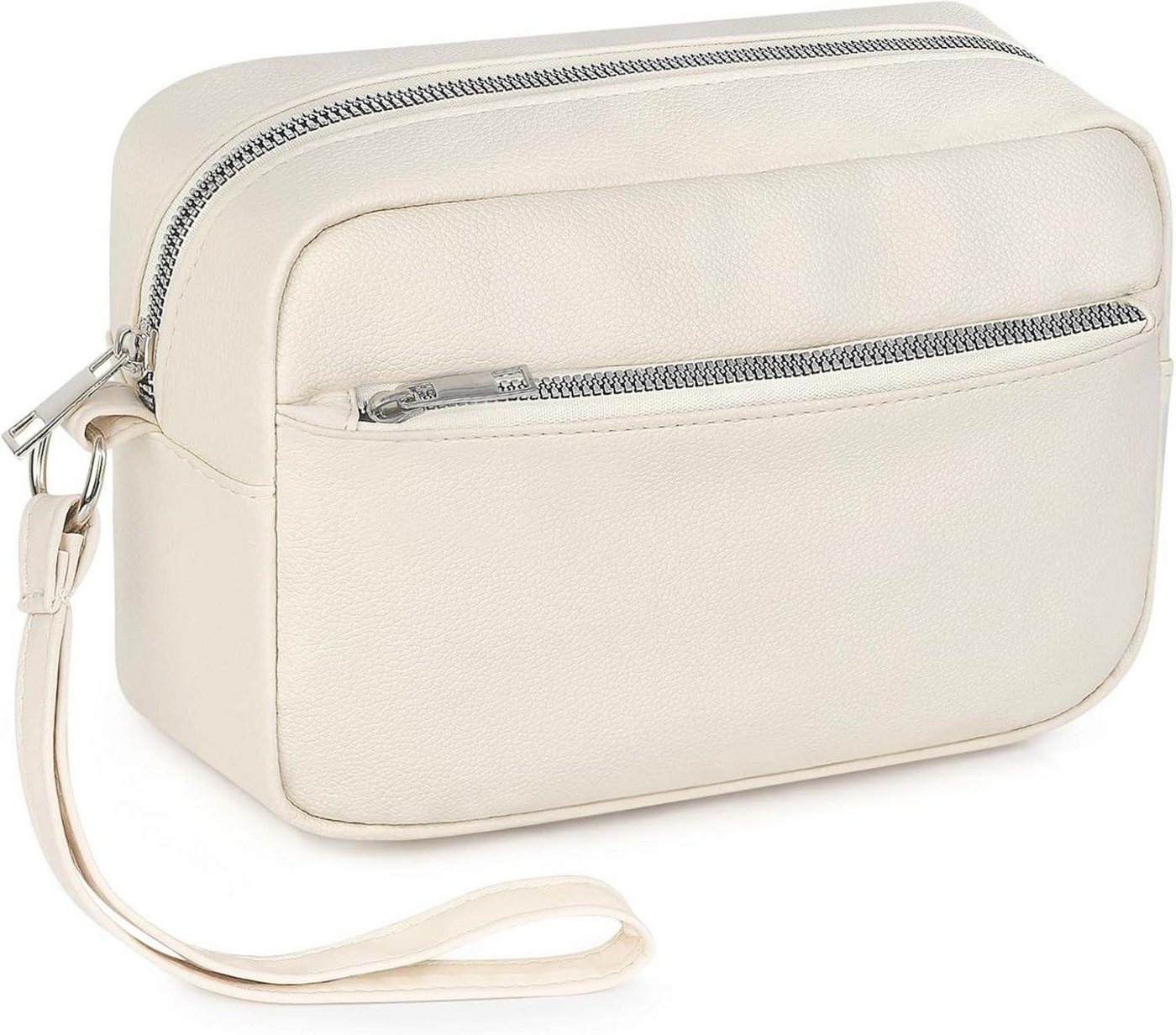 LuxusKollektion Kulturbeutel Kulturbeutel Damen Herren Reise Kulturtasche weiß 24x14x7cm von LuxusKollektion