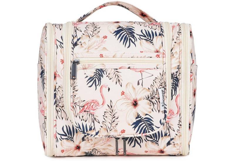 LuxusKollektion Kulturbeutel Kulturbeutel Groß Damen Herren Kinder Waschtasche A-beiger Flamingo L von LuxusKollektion