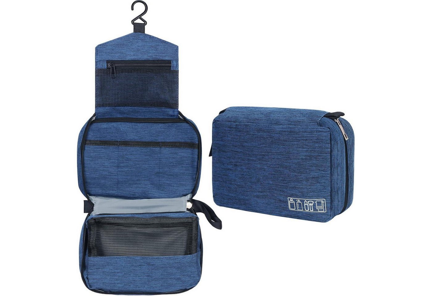 LuxusKollektion Kulturbeutel Kulturbeutel Hängend Damen Herren Reise Marineblau S-24,3x7,6x13cm von LuxusKollektion