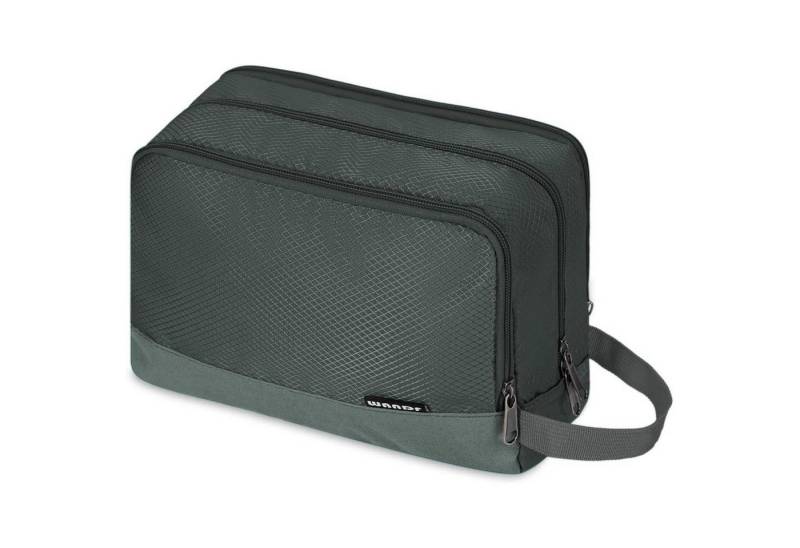 LuxusKollektion Kulturbeutel Kulturbeutel Herren Damen Reise Kosmetiktasche A-pures Grau von LuxusKollektion