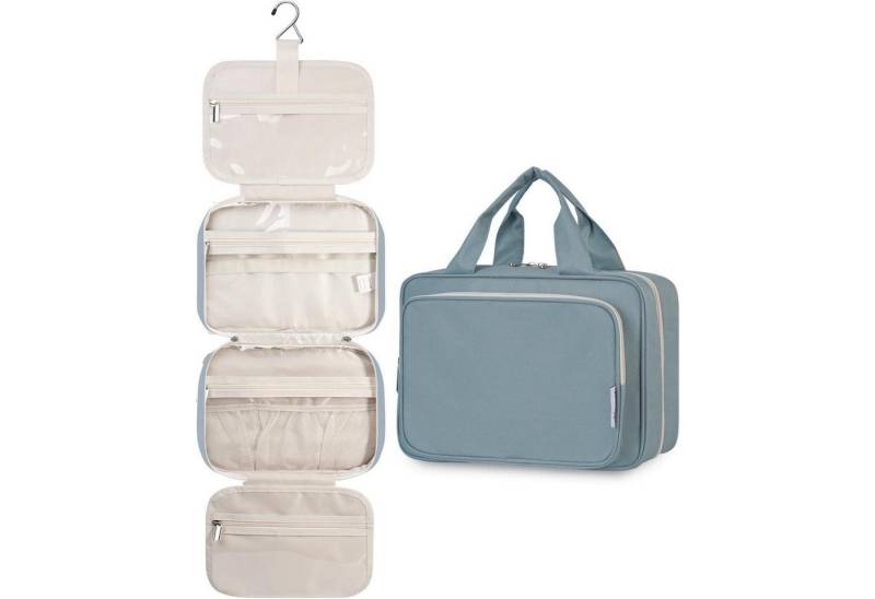 LuxusKollektion Kulturbeutel Kulturbeutel Kosmetiktasche Aufhängen Damen Mädchen A-graublau L von LuxusKollektion