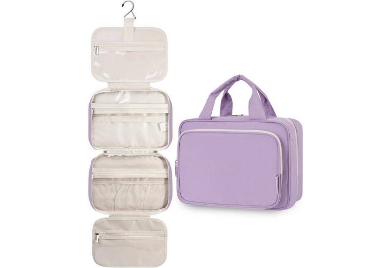 LuxusKollektion Kulturbeutel Kulturbeutel Kosmetiktasche Waschbeutel Aufhängen Damen Lila A-lila L von LuxusKollektion