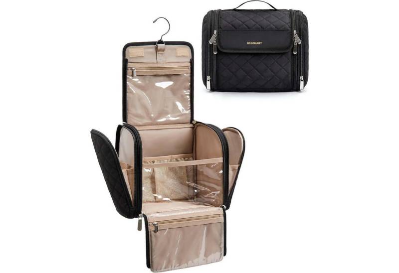 LuxusKollektion Kulturbeutel Kulturbeutel Make Up Organiser Groß Aufhänger Damen Mädchen Schwarz von LuxusKollektion