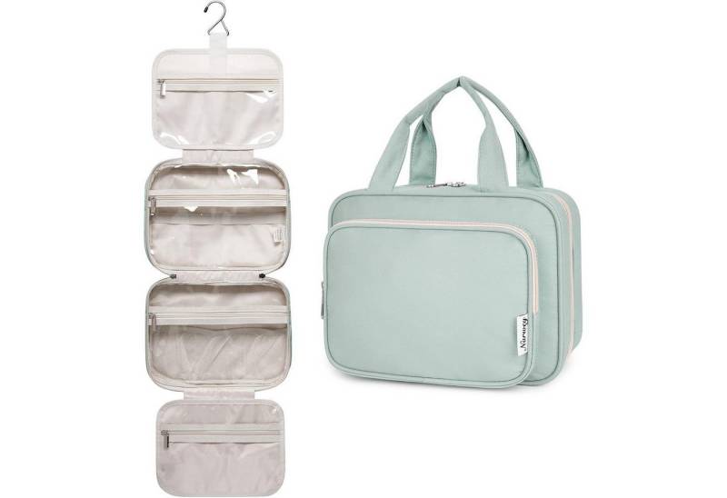 LuxusKollektion Kulturbeutel Kulturtasche Damen Aufhängen Groß Kosmetiktasche Minzgrün A-minzgrün M von LuxusKollektion