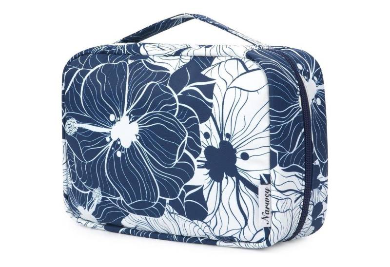 LuxusKollektion Kulturbeutel Kulturtasche Damen Gross Aufhängen Kosmetiktasche Blauer Lotus von LuxusKollektion