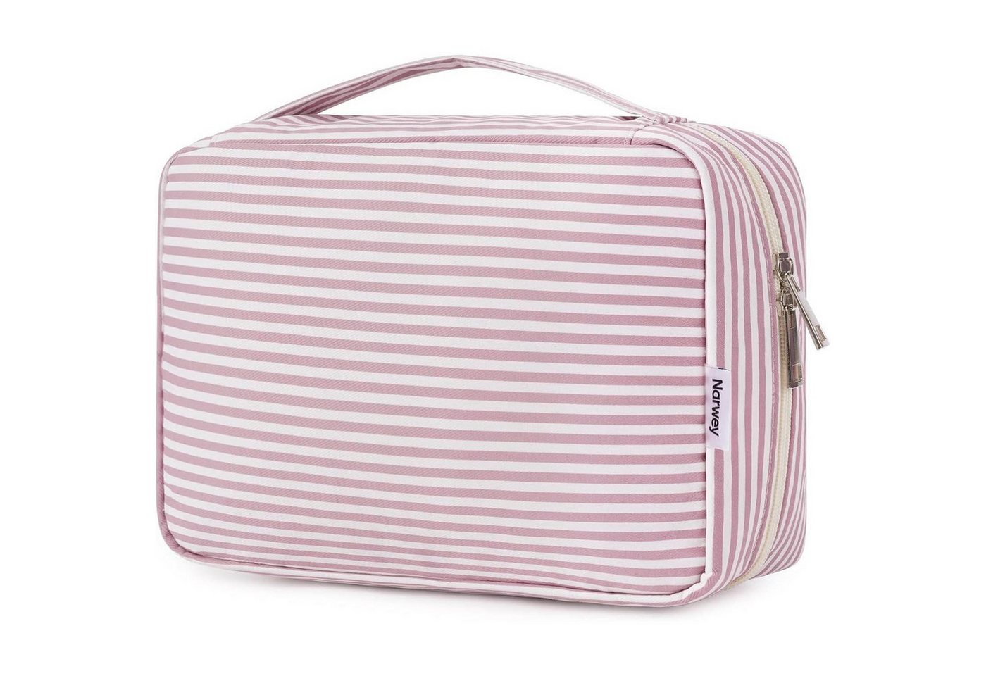 LuxusKollektion Kulturbeutel Kulturtasche Damen Herren Kosmetiktasche Aufhängen Za-altrosa Streifen von LuxusKollektion