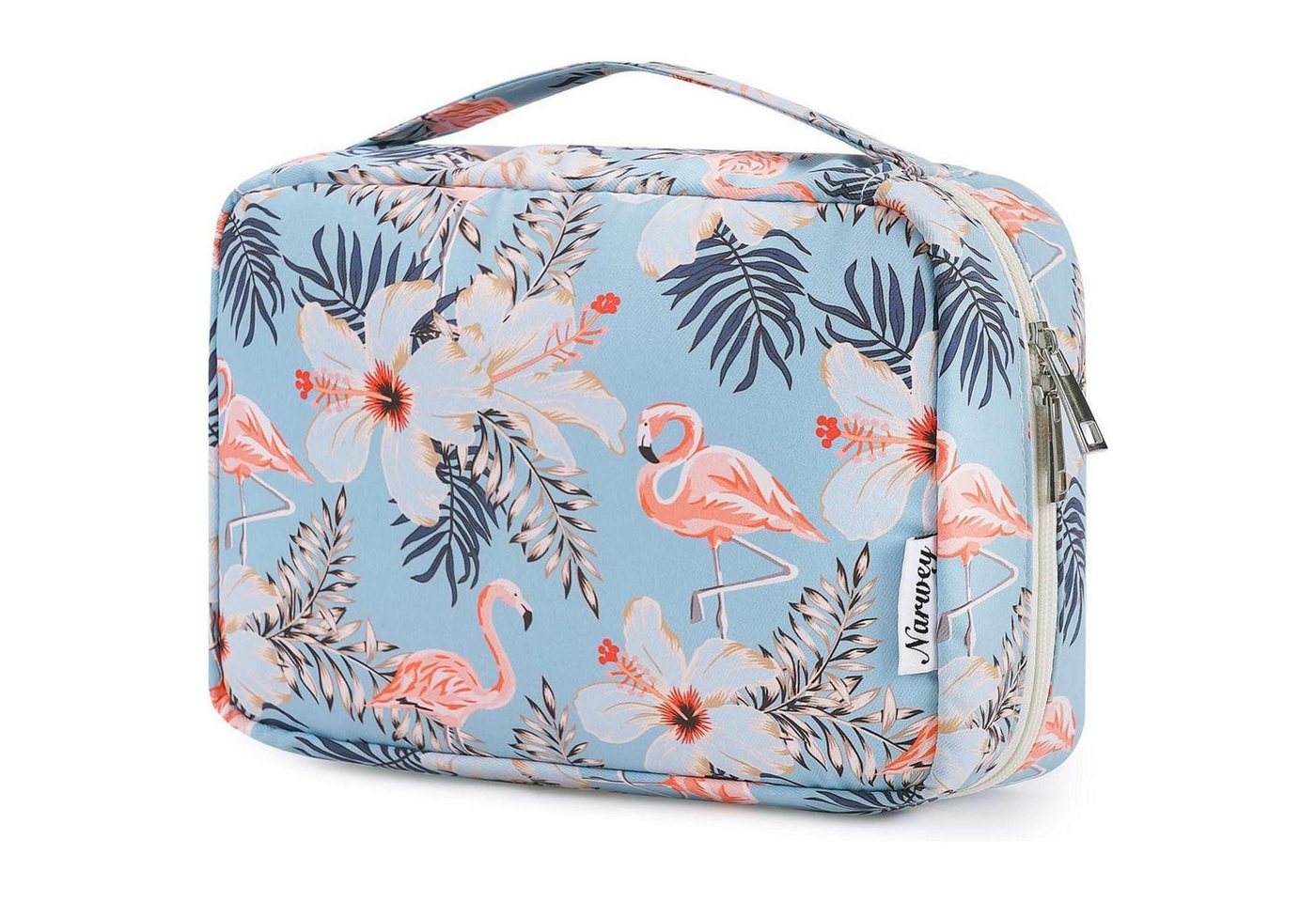 LuxusKollektion Kulturbeutel Kulturtasche Damen Herren Kulturbeutel Aufhängen Aqua Flamingo von LuxusKollektion