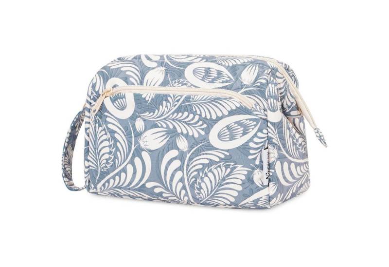 LuxusKollektion Kulturbeutel Kulturtasche Damen Kosmetiktasche Makeuptasche Reise Z-blaues Blatt von LuxusKollektion