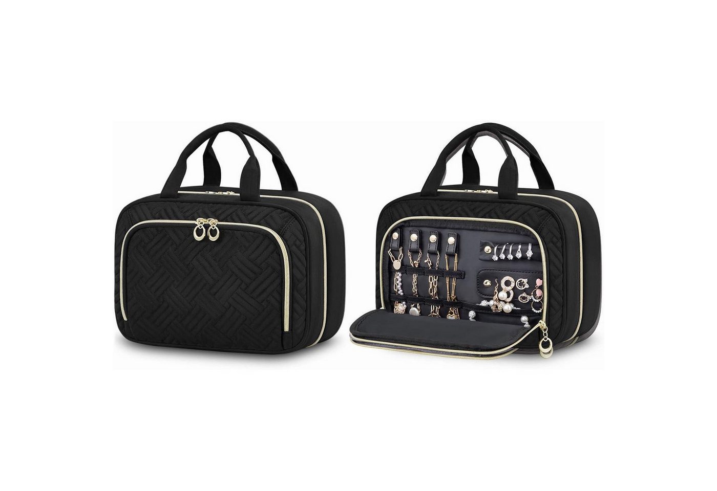 LuxusKollektion Kulturbeutel Kulturtasche Damen wasserdicht mit 360° drehbarem Haken transparentes von LuxusKollektion